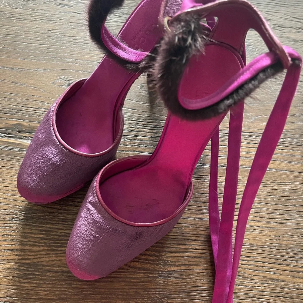 Gucci Purple Tom Ford Farewell Collection Mink Python Velvet Heel Pumps - Picture 3 of 11